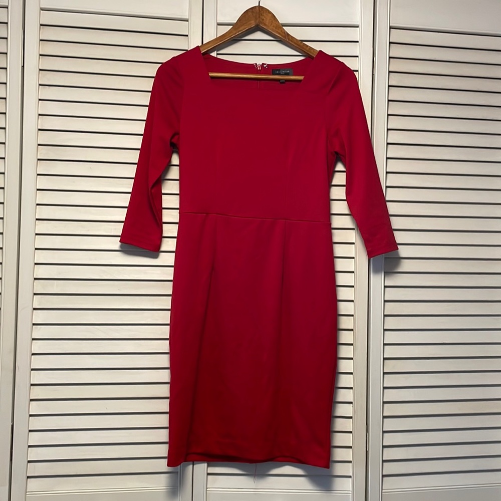 Red knee length professional dress